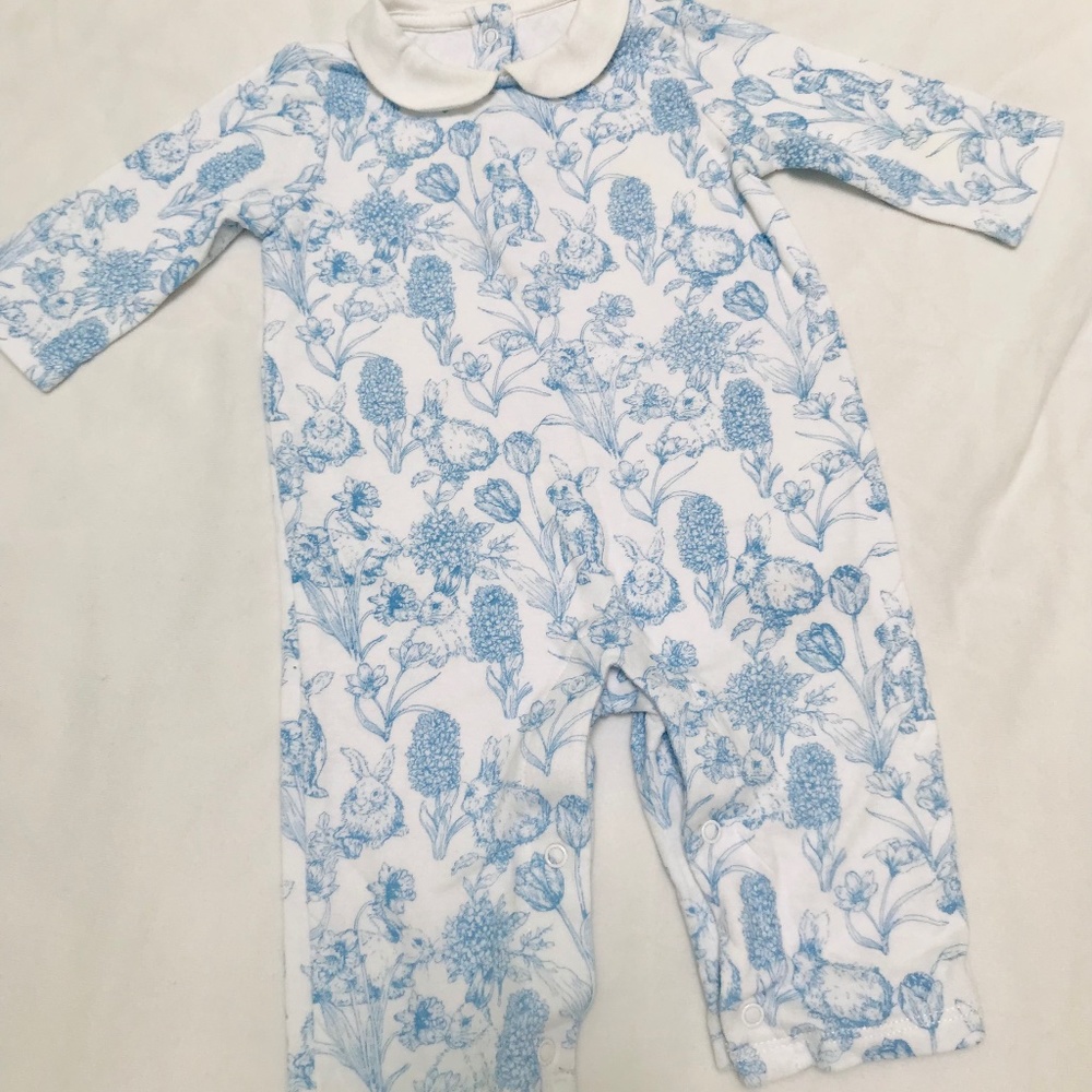 0-3 bunny toile romper